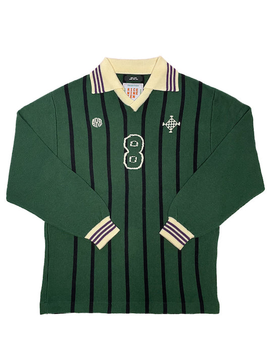 KNITTING LONG SLEEVE SOCCER JERSEY (FOREST GREEN)