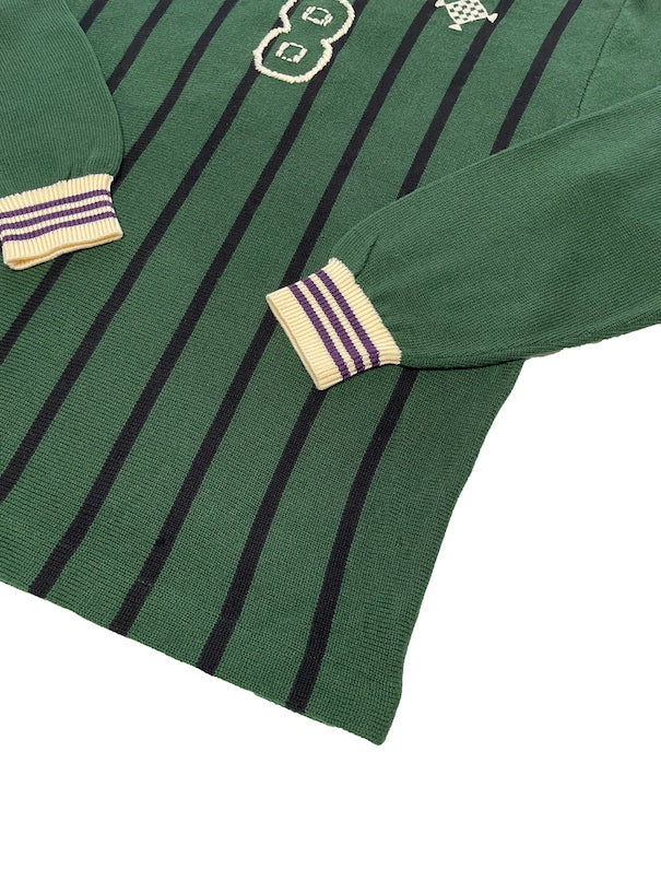 KNITTING LONG SLEEVE SOCCER JERSEY (FOREST GREEN)