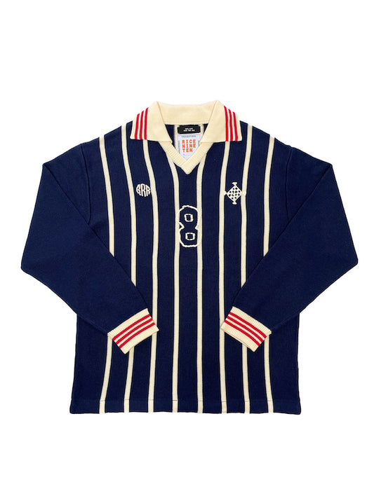 KNITTING LONG SLEEVE SOCCER JERSEY (NAVY)
