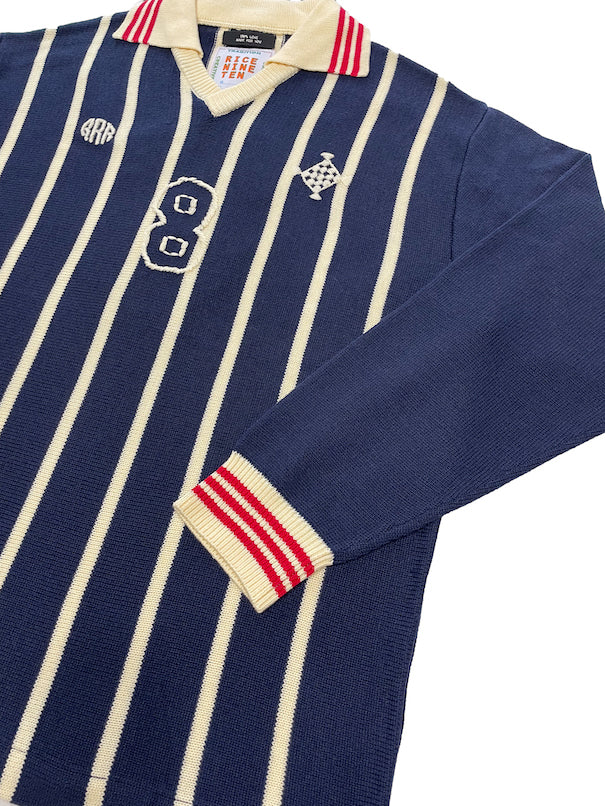 KNITTING LONG SLEEVE SOCCER JERSEY (NAVY)