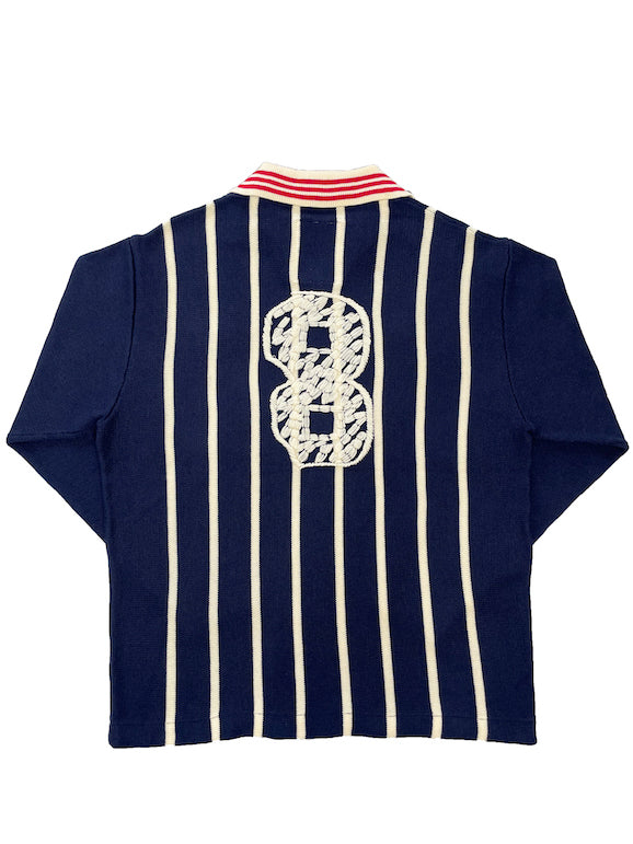 KNITTING LONG SLEEVE SOCCER JERSEY (NAVY)