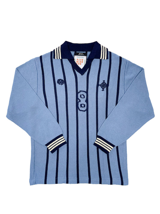 KNITTING LONG SLEEVE SOCCER JERSEY (SAX BLUE)