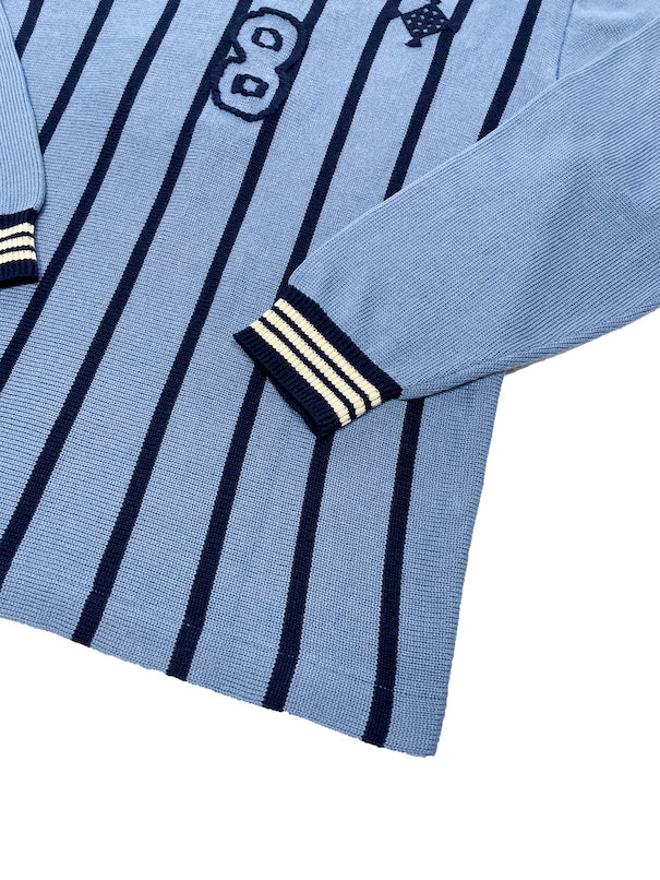 KNITTING LONG SLEEVE SOCCER JERSEY (SAX BLUE)
