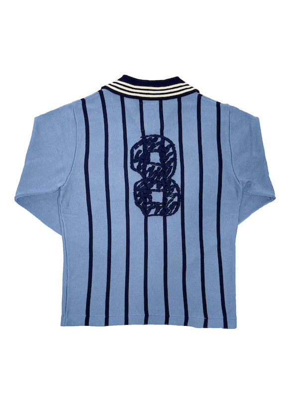 KNITTING LONG SLEEVE SOCCER JERSEY (SAX BLUE)