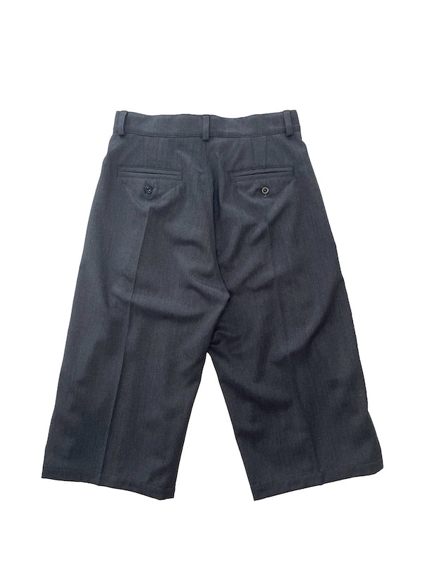 THREE QUARTER WOOL 2TUCK TROUSERS (DARK GRAY)
