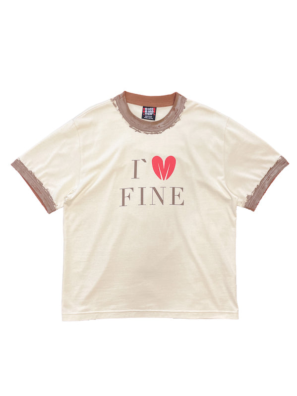 HAND PAINT RINGER TEE (BEIGE)