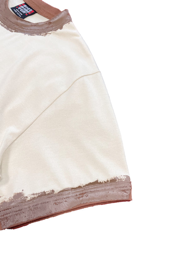 HAND PAINT RINGER TEE (BEIGE)