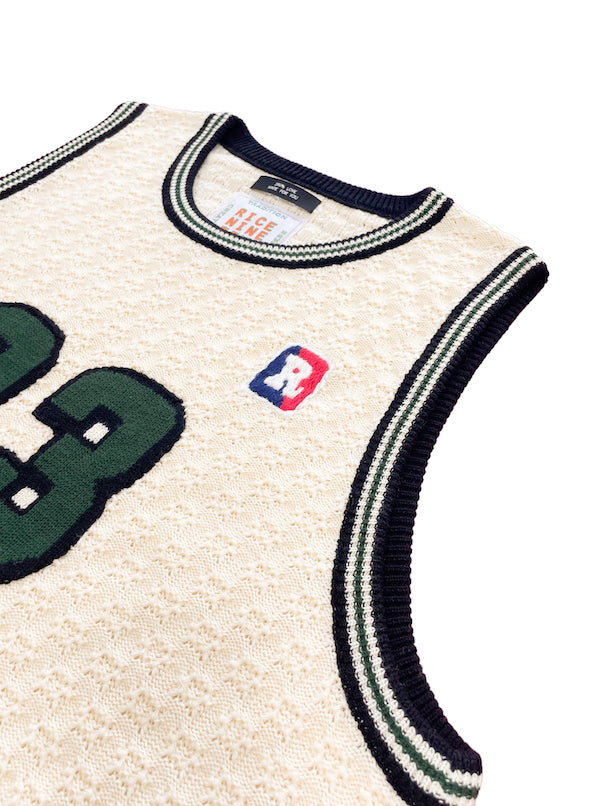 KNITTING BASKETBALL SHIRT (OFF WHITE)