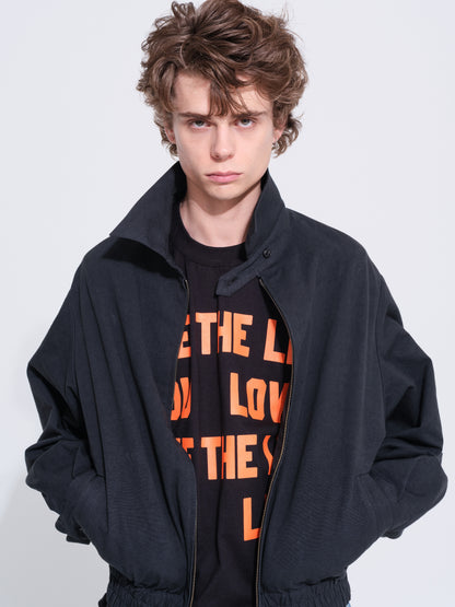 ZIP UP SHORT BLOUSON (BLACK)