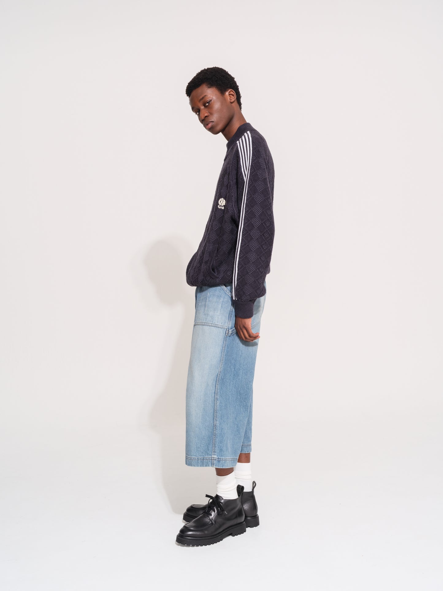THREE QUARTER PAINTER JEANS (BLUE)