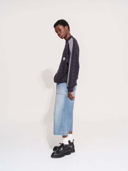 THREE QUARTER PAINTER JEANS (BLUE)