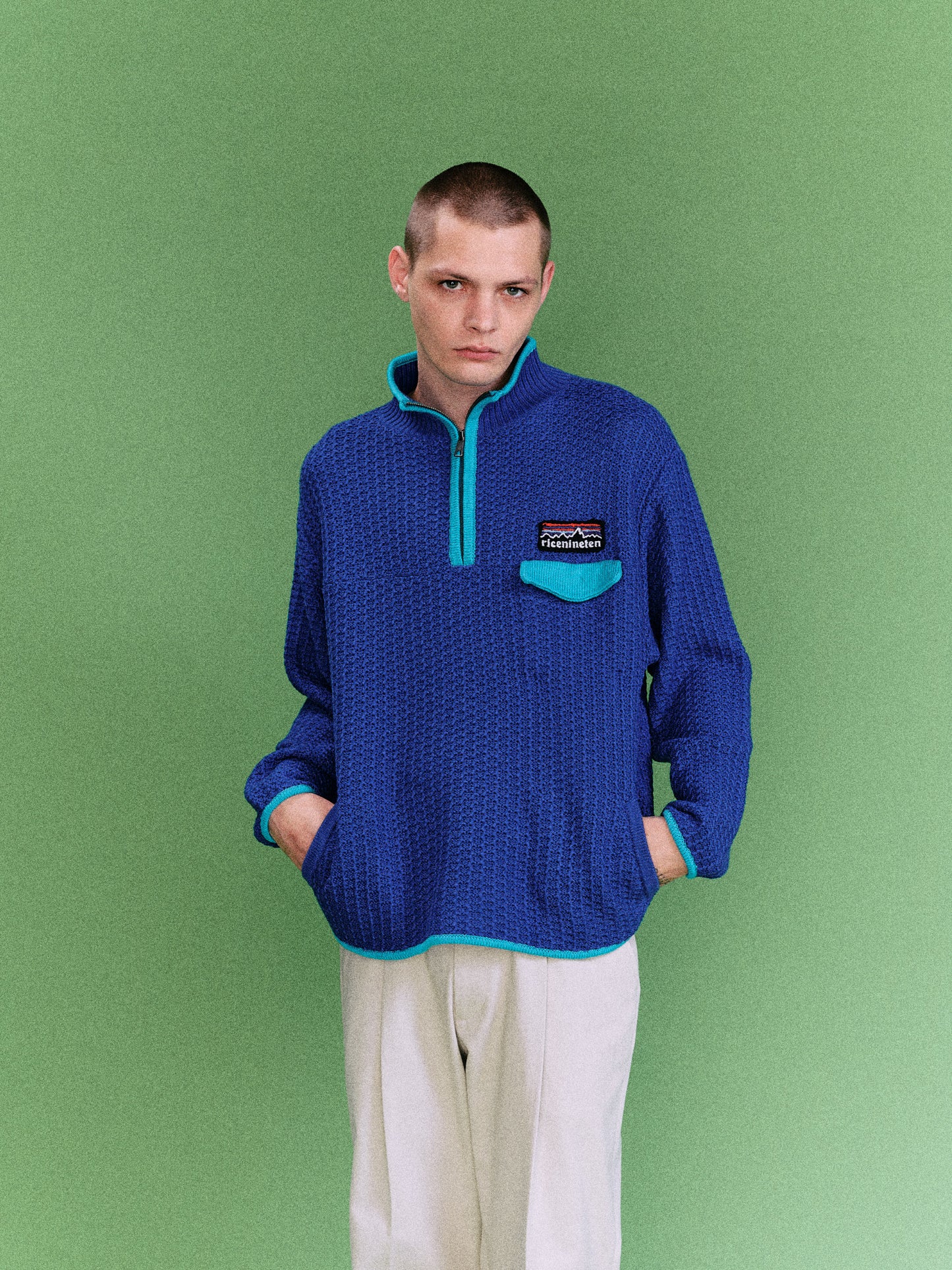 MOUNTAIN KNITTING PULLOVER (BLUE)