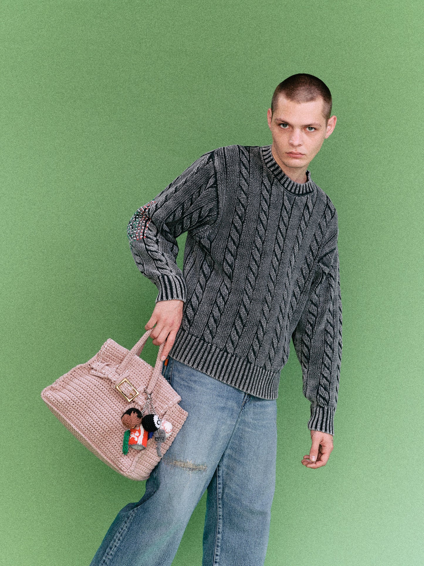 HAND KNITTED JANE BAG (BEIGE)