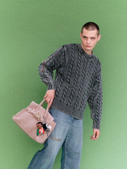 HAND KNITTED JANE BAG (BEIGE)