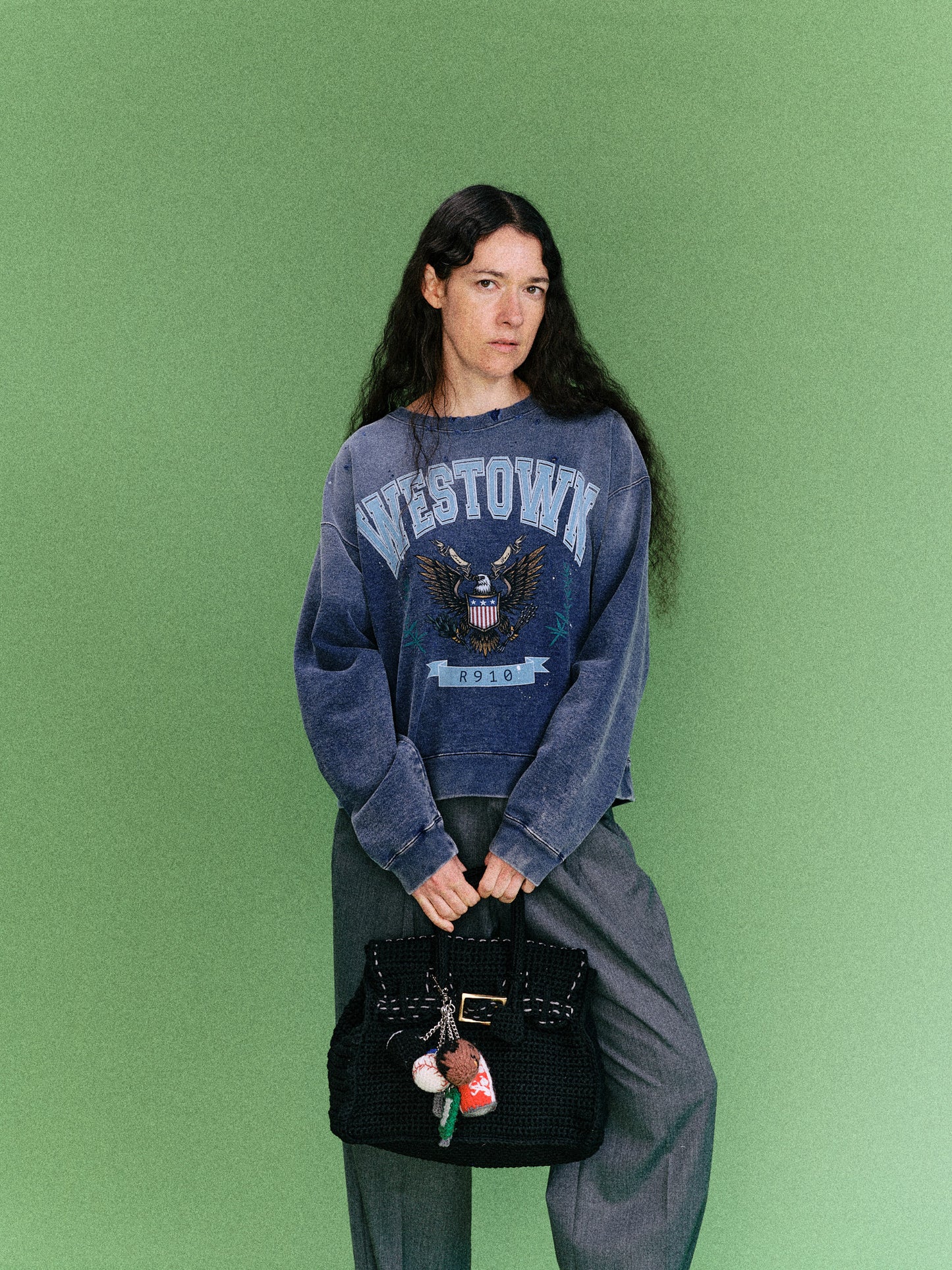 DISTRESSED SWEATSHIRT (FADED NAVY)
