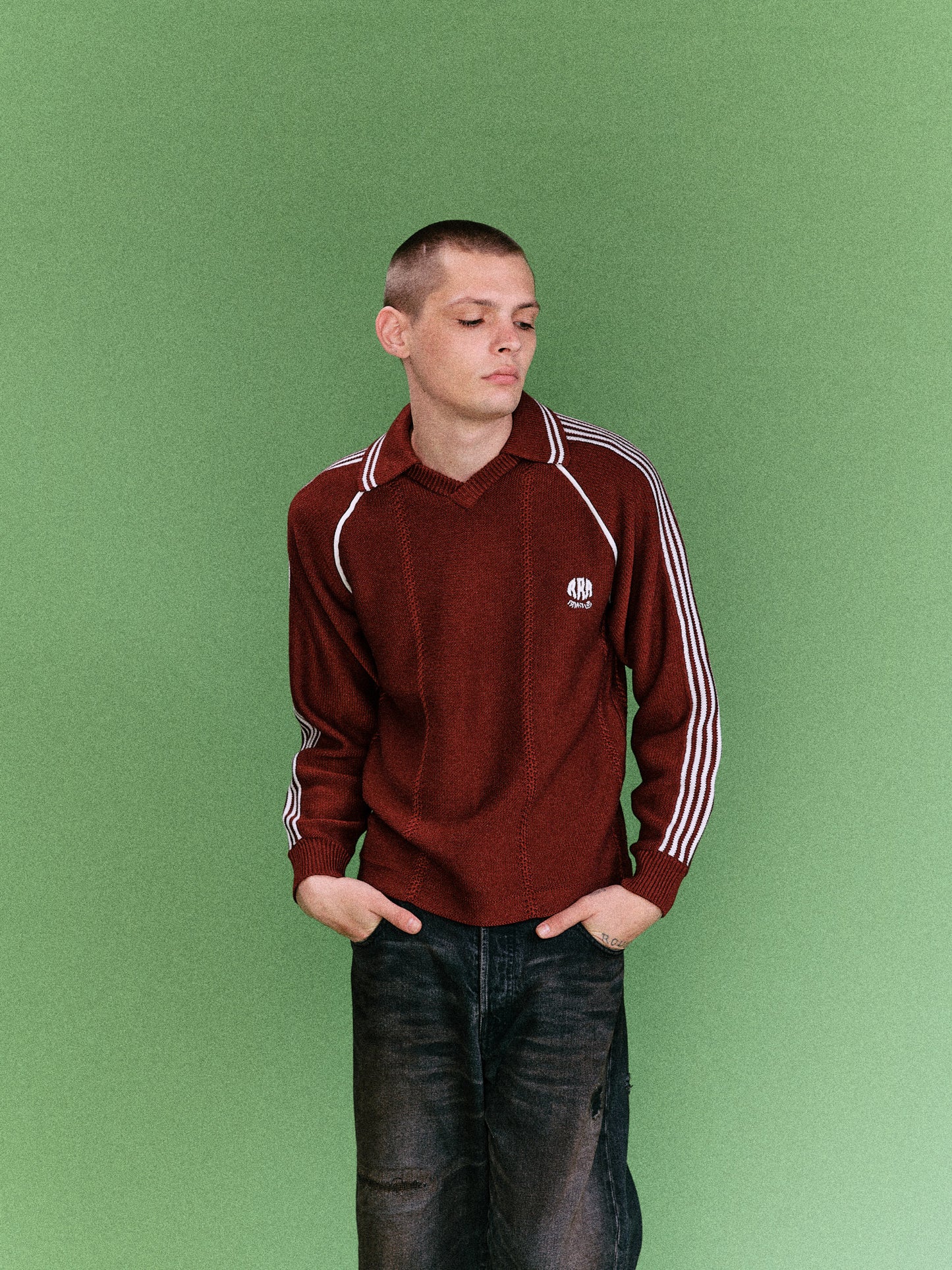 KNITTING GAME SHIRT  (DARK RED)