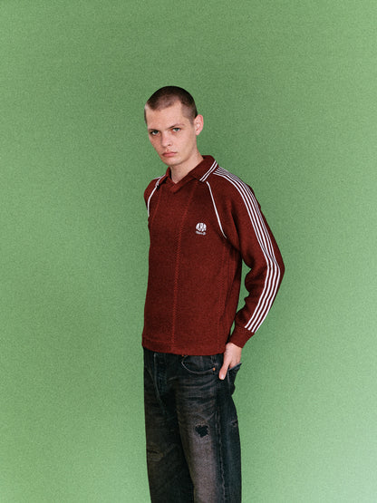 KNITTING GAME SHIRT  (DARK RED)