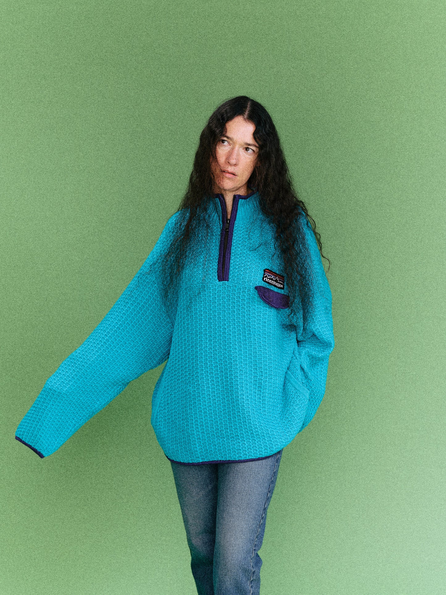 MOUNTAIN KNITTING PULLOVER  (EMERALD GREEN)