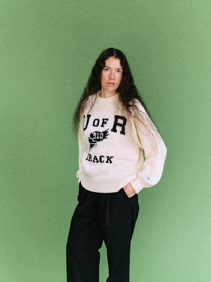 HOME MADE KNITTING SWEATSHIRT  ( OFF WHITE)