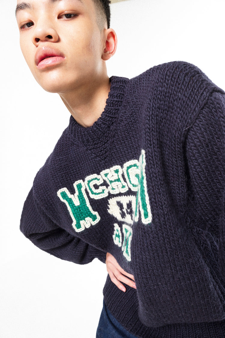 HAND KNITTING SWAETSHIRT (NAVY)