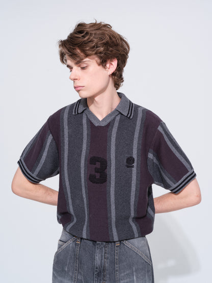 KNITTED SOCCER SHIRT(DARK GRAY)