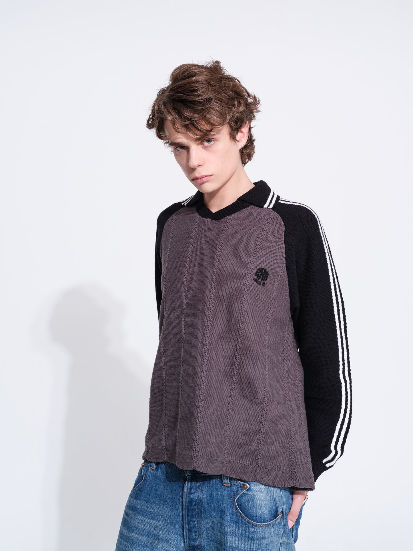 KNITTED GOALEE SWEATER(GRAY)