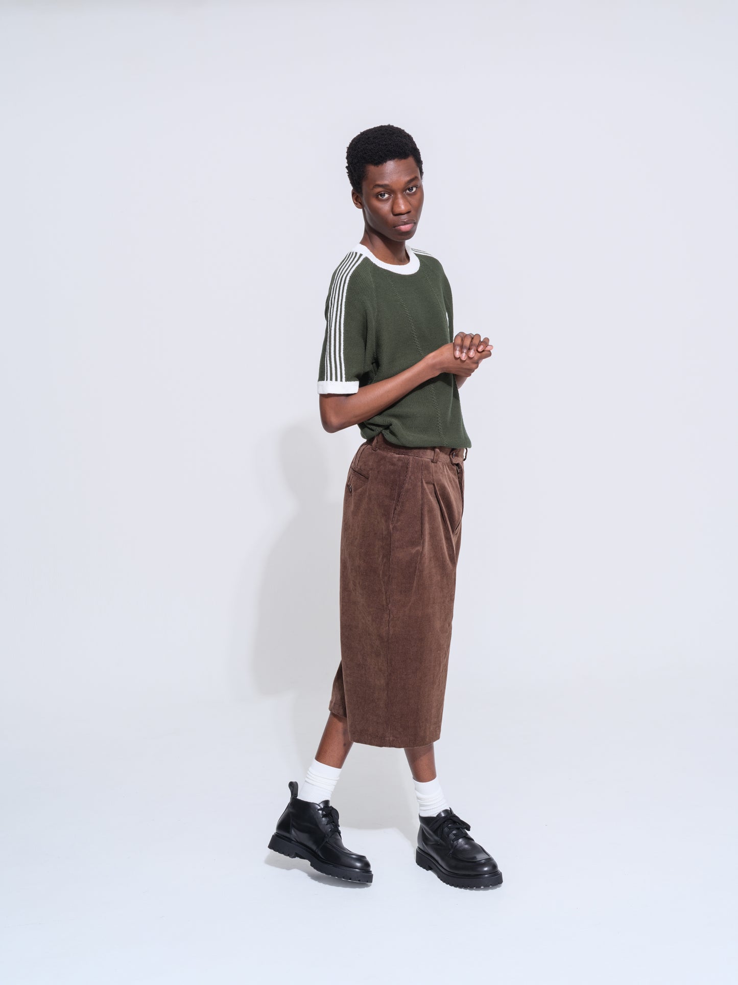 KNITTED TRAINING T-SHIRT (DARK GREEN)