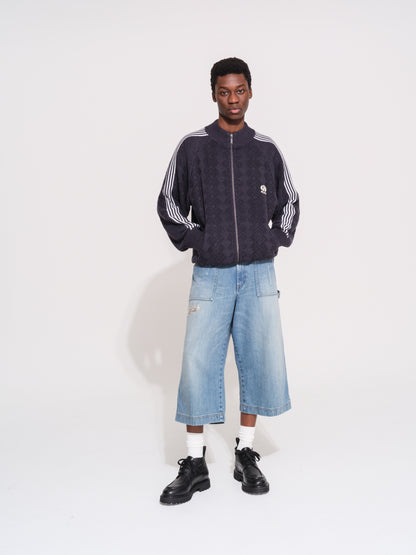 KNITTED TRAINING JACKET (FADE BLACK)