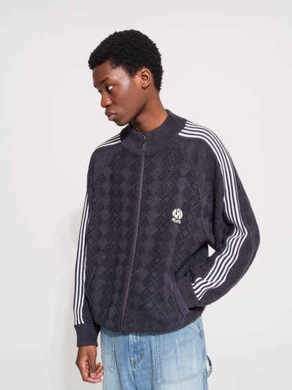 KNITTED TRAINING JACKET (FADE BLACK)