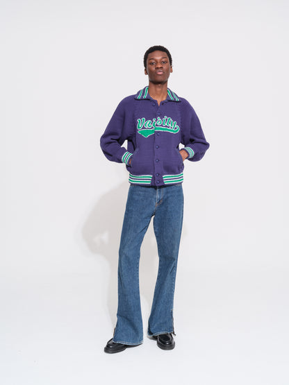 BOOT CUT SIDE ZIP JEANS (BLUE)