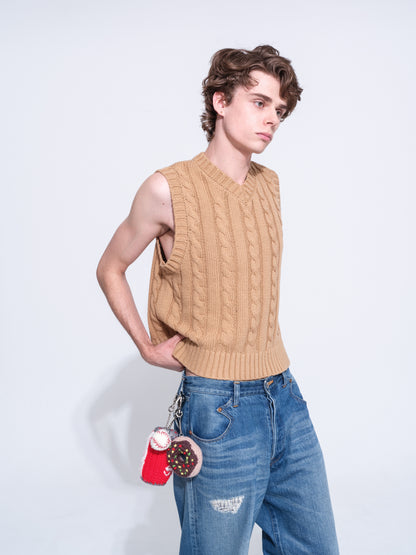 HAND KNITTING SODA CAN KEY RING (COK)