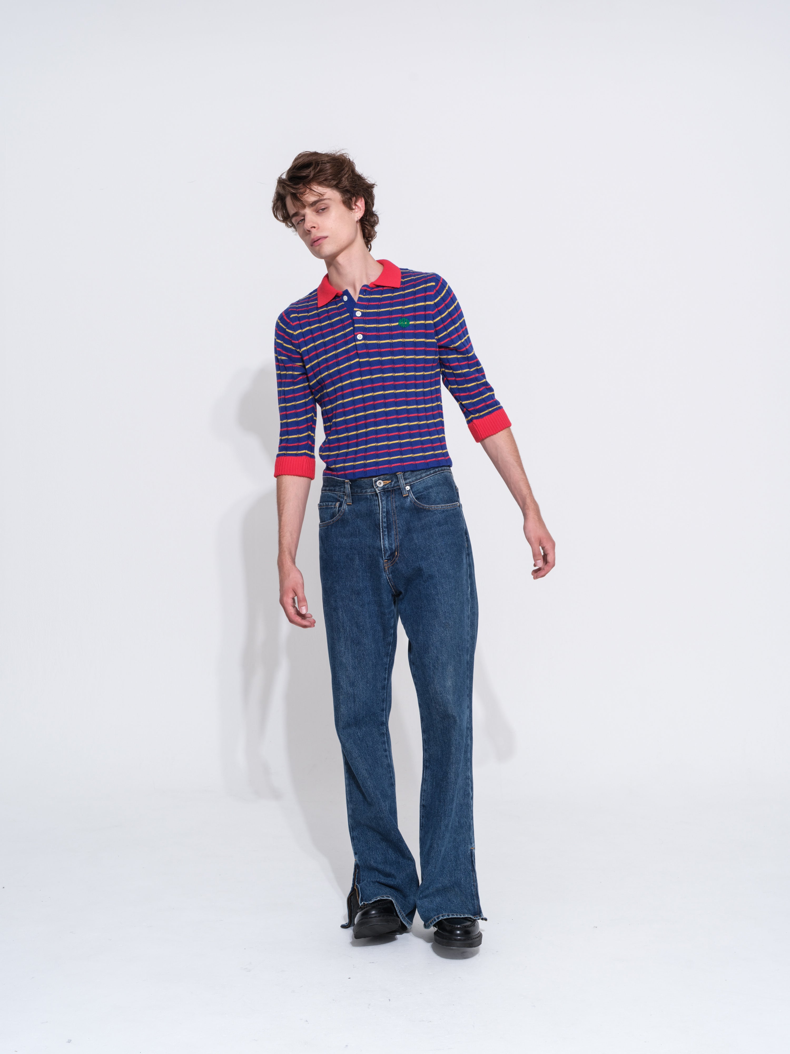 デニムパンツ RICE NINE TEN BOOTCUT SIDE ZIP JEANS