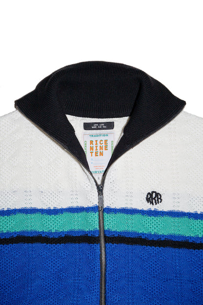 KNITTING JOGGING SUIT JACKET (BLUE)