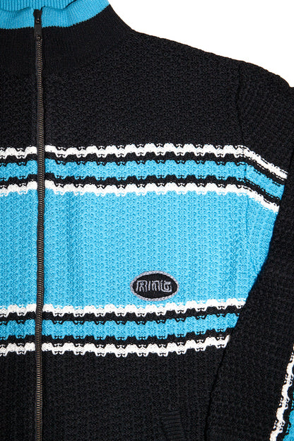 KNITTED FULL ZIP JACKET (LIGHT BLUE)