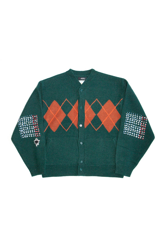 ARGYLE CARDIGAN (DARK GREEN)