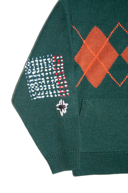 ARGYLE CARDIGAN (DARK GREEN)