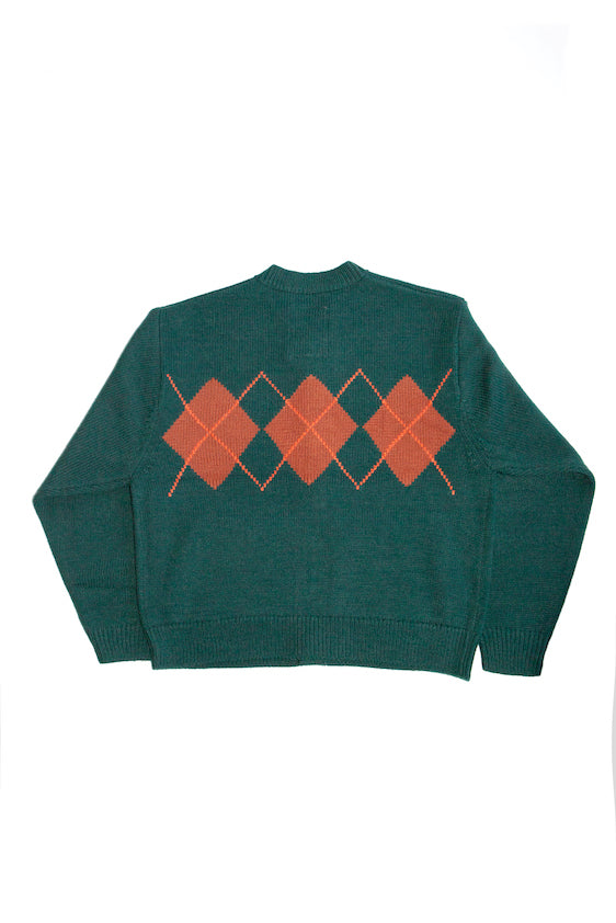 ARGYLE CARDIGAN (DARK GREEN)