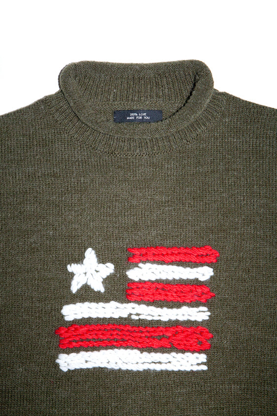 KNITTED ROLL NECK SWEATER (OLIVE)