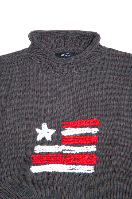KNITTED ROLL NECK SWEATER (GRAY)