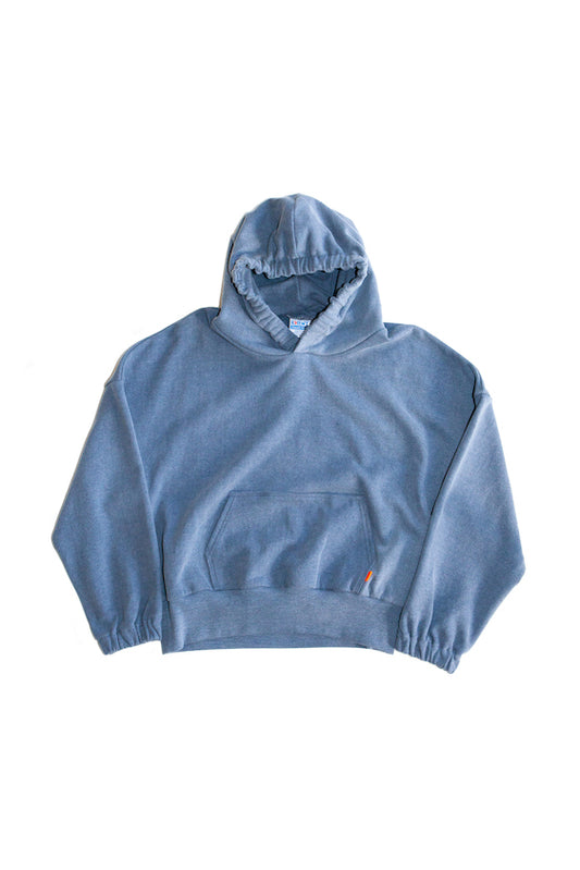 CINCHED HOODIE SWEATSHIRT (BLUE)