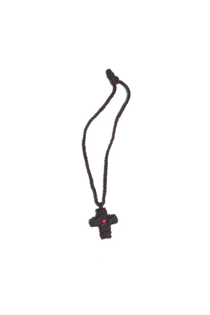 HAND KNIT NECKLACE (BLACK)