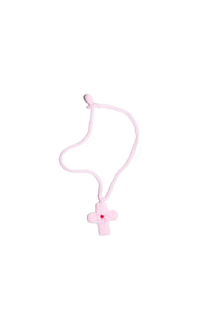 HAND KNIT NECKLACE (PINK)