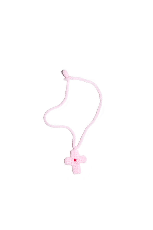 HAND KNIT NECKLACE (PINK)