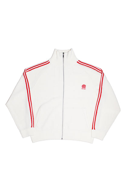 KNITTED TRACK JACKET (OFF WHITE)