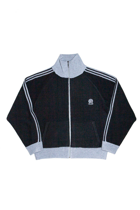 KNITTED TRACK JACKET (BLACK)