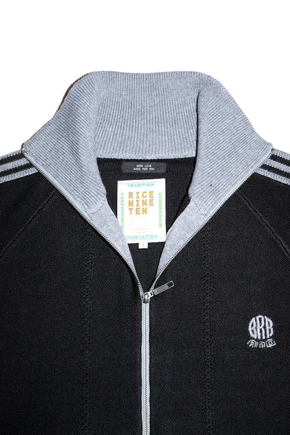 KNITTED TRACK JACKET (BLACK)
