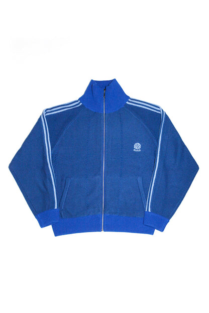 KNITTED TRACK JACKET (NAVY)
