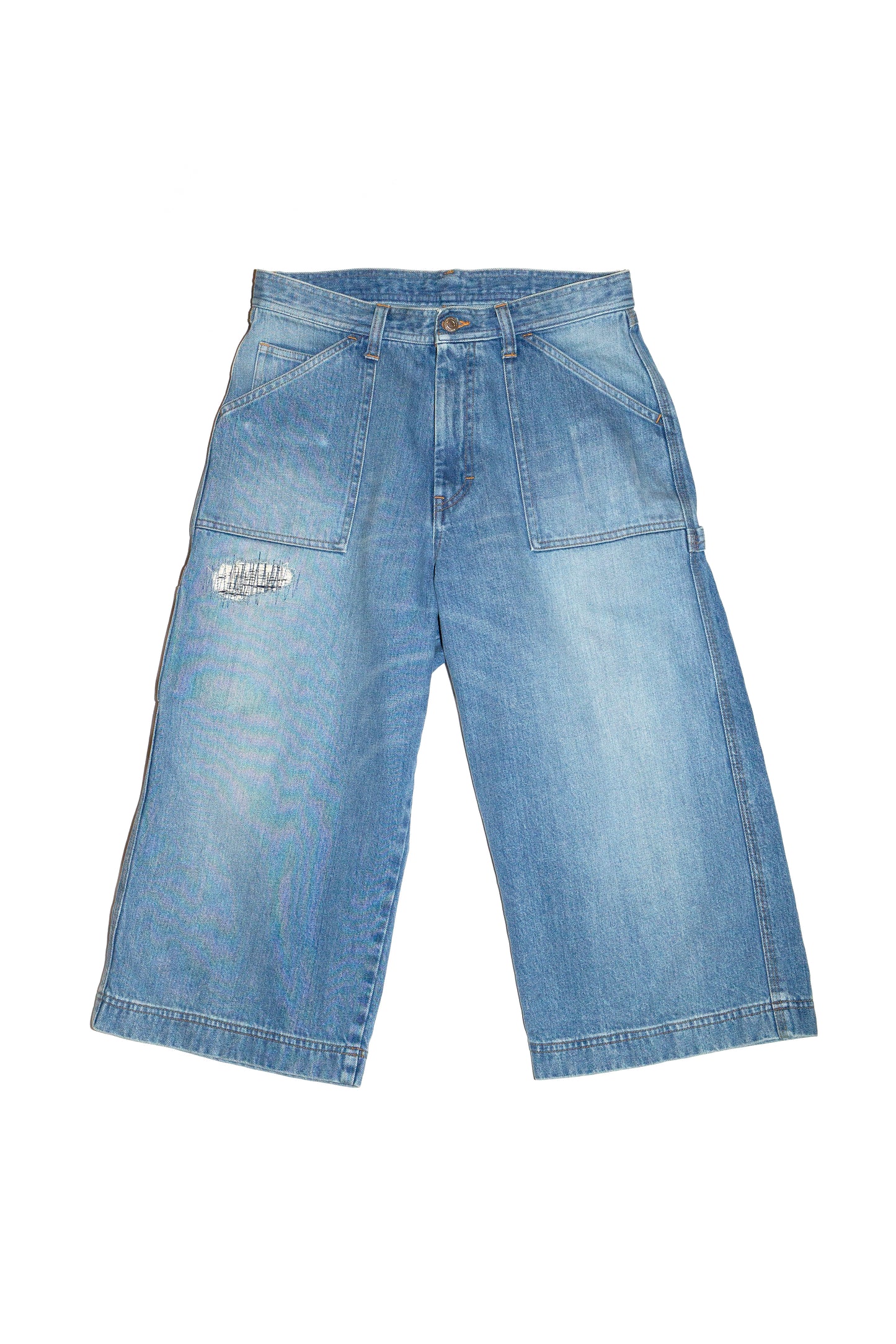 THREE QUARTER PAINTER JEANS (BLUE)