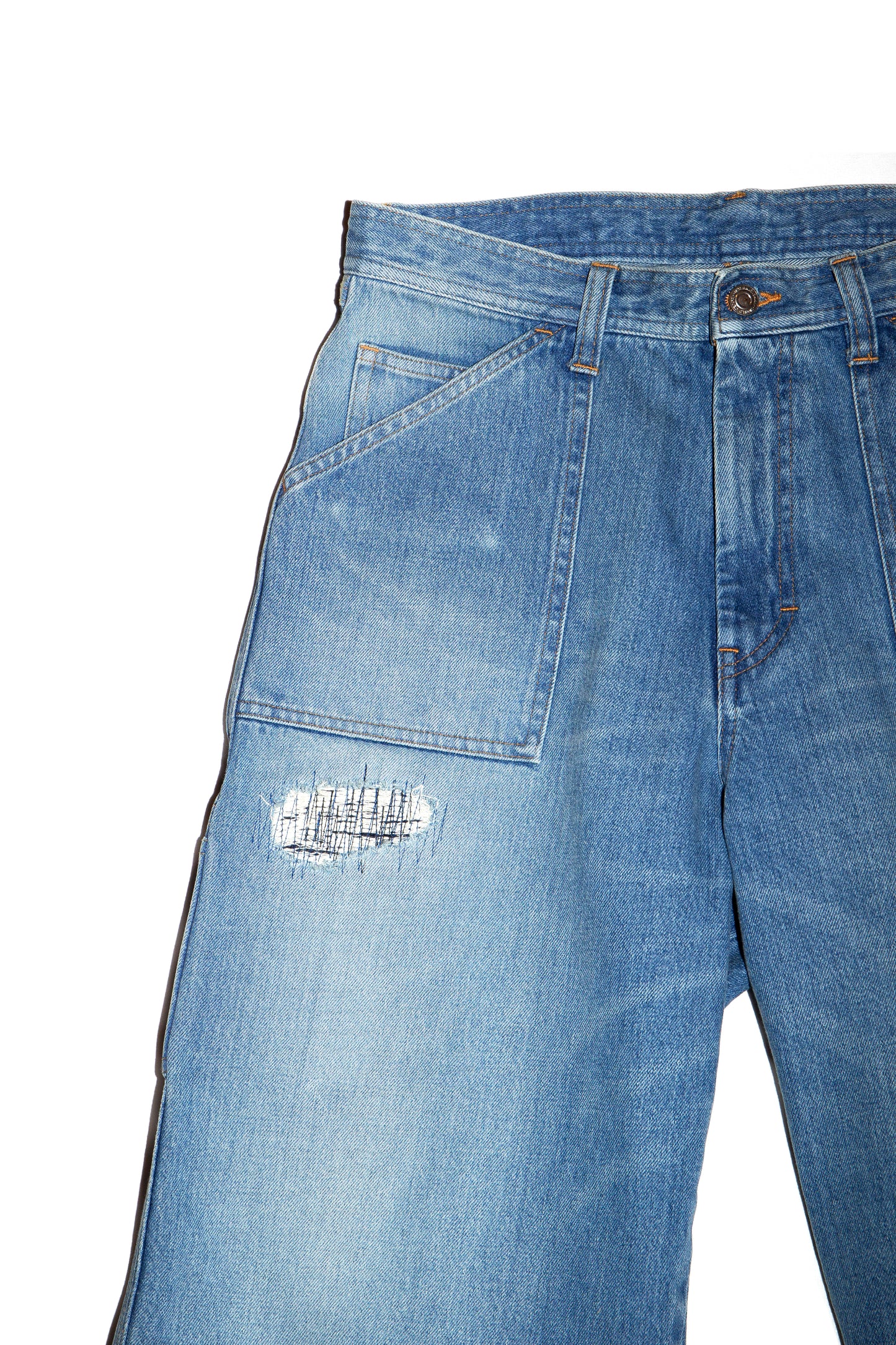 THREE QUARTER PAINTER JEANS (BLUE)