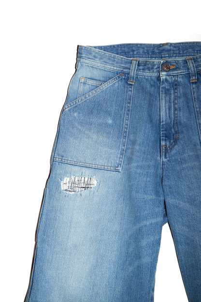 THREE QUARTER PAINTER JEANS (BLUE)